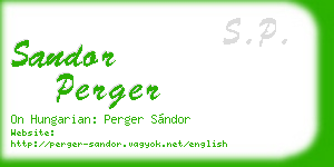 sandor perger business card