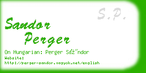 sandor perger business card